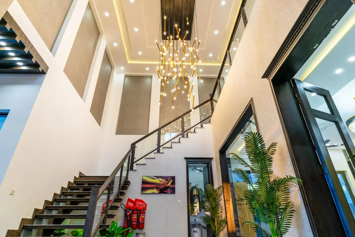 Void Design with Hanging Lights